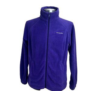 COLUMBIA Full Zip-Up Fleece Women's L Purple Lightweight Jacket w/Zip‎ Pockets
